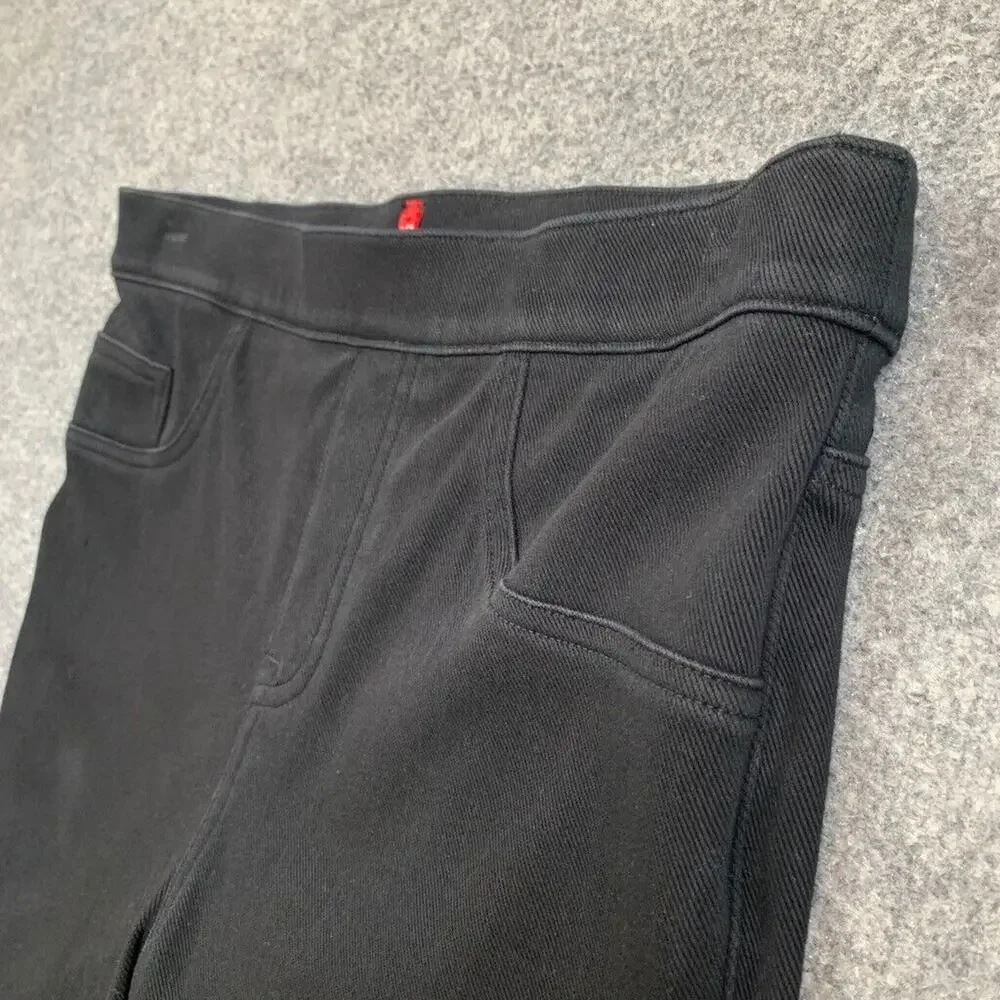 Spanx Pants Womens M Medium Black Pull On High Waisted Jeenish Denim Leggings